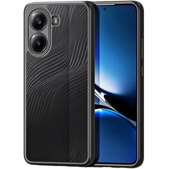 Xiaomi Poco X7 Pro, Műanyag hátlap védőtok + szilikon keret, hullám minta, Dux Ducis Aimo, áttetsző/fekete kép