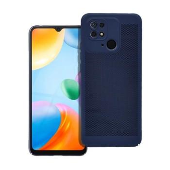 Xiaomi Redmi 10C, Műanyag hátlap védőtok, légáteresztő, lyukacsos minta, Breezy, sötétkék kép