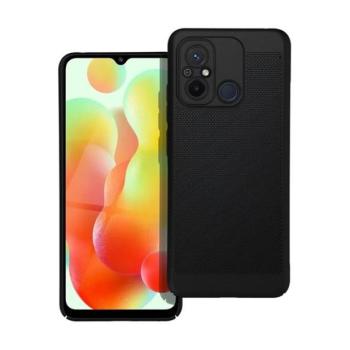 Xiaomi Redmi 12C, Műanyag hátlap védőtok, légáteresztő, lyukacsos minta, Breezy, fekete kép