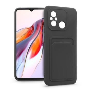 Xiaomi Redmi 12C szilikon hátlap kártyatartóval - Card Case - fekete kép
