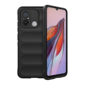 Xiaomi Redmi 12C, Szilikon tok, közepesen ütésálló, 3D minta, fekete kép