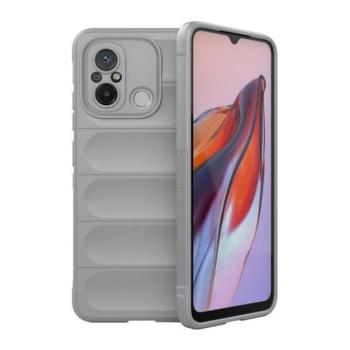 Xiaomi Redmi 12C, Szilikon tok, közepesen ütésálló, 3D minta, világosszürke kép
