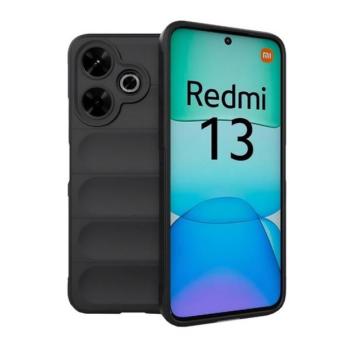 Xiaomi Redmi 13 4G / Note 13R / Poco M6 4G, Szilikon tok, közepesen ütésálló, 3D minta, fekete kép