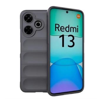 Xiaomi Redmi 13 4G / Note 13R / Poco M6 4G, Szilikon tok, közepesen ütésálló, 3D minta, sötétszürke kép