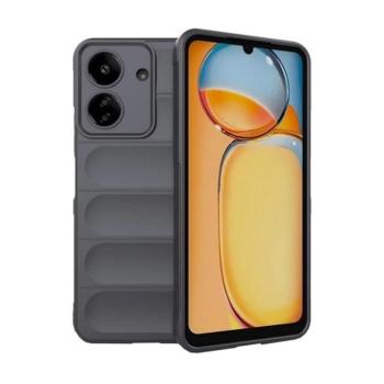 Xiaomi Redmi 13C 4G / Poco C65, Szilikon tok, közepesen ütésálló, 3D minta, sötétszürke kép