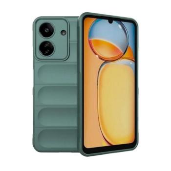 Xiaomi Redmi 13C 4G / Poco C65, Szilikon tok, közepesen ütésálló, 3D minta, sötétzöld kép