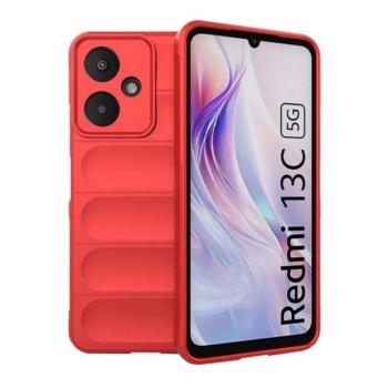 Xiaomi Redmi 13C 5G, Szilikon tok, közepesen ütésálló, 3D minta, piros kép