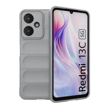 Xiaomi Redmi 13C 5G, Szilikon tok, közepesen ütésálló, 3D minta, világosszürke kép