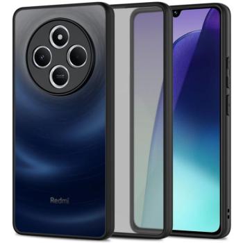 Xiaomi Redmi 14C / Poco C75, Műanyag hátlap védőtok + szilikon keret, hullám minta, TP Magmat, áttetsző/fekete kép