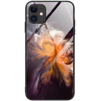 Xiaomi Redmi 8A, Szilikon védőkeret, edzett üveg hátlap, márvány minta, Wooze FutureCover, fekete/színes kép
