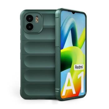 Xiaomi Redmi A1 / A2, Szilikon tok, közepesen ütésálló, 3D minta, sötétzöld kép