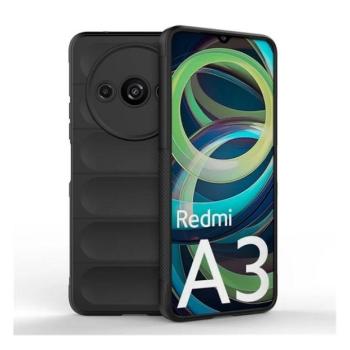 Xiaomi Redmi A3, Szilikon tok, közepesen ütésálló, 3D minta, fekete kép
