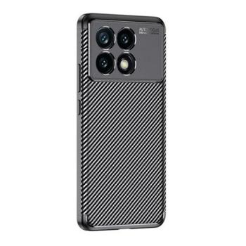 Xiaomi Redmi K70E / Poco X6 Pro 5G, Szilikon tok, közepesen ütésálló, légpárnás sarok, karbon minta, fekete kép