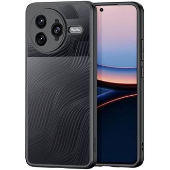 Xiaomi Redmi K80 Pro / Poco F7 Ultra, Műanyag hátlap védőtok + szilikon keret, hullám minta, Dux Ducis Aimo, áttetsző/fekete kép