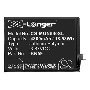 Xiaomi Redmi Note 10 / Note 10S / Poco M5s, Akkumulátor, 4800 mAh, Li-Polymer, Cameron Sino, kompatibilis kép