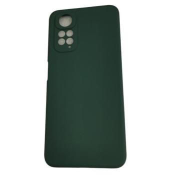 Xiaomi Redmi Note 11 4G / 11S 4G / Poco M4 Pro 4G szilikon tok, matt, velúr belső, sötétzöld, Silicone Case kép