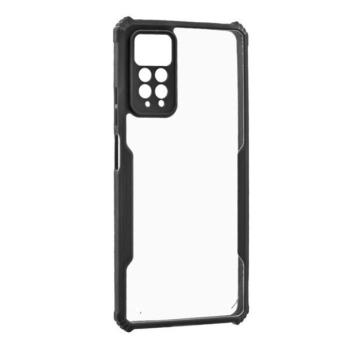 Xiaomi Redmi Note 11 Pro / Note 11 Pro 5G / Note 11E Pro / Note 12 Pro 4G, Szilikon tok, közepesen ütésálló, légpárnás sarok, akril hátlap, Anti-Drop Case, átlátszó/fekete kép