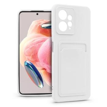 Xiaomi Redmi Note 12 4G szilikon hátlap kártyatartóval - Card Case - fehér kép