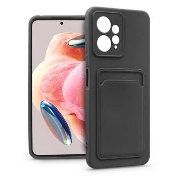 Xiaomi Redmi Note 12 4G szilikon hátlap kártyatartóval - Card Case - fekete kép