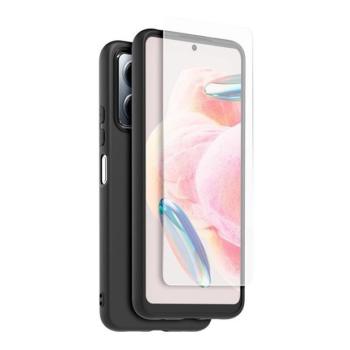 Xiaomi Redmi Note 12 4G, Szilikon tok, ultravékony, + képernyővédő üveg, fekete, gyári kép