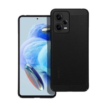 Xiaomi Redmi Note 12 5G / Poco X5 5G, Műanyag hátlap védőtok, légáteresztő, lyukacsos minta, Breezy, fekete kép