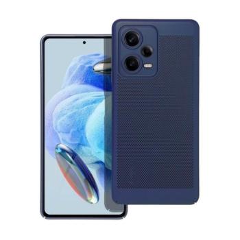 Xiaomi Redmi Note 12 5G / Poco X5 5G, Műanyag hátlap védőtok, légáteresztő, lyukacsos minta, Breezy, sötétkék kép