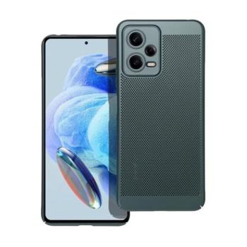 Xiaomi Redmi Note 12 5G / Poco X5 5G, Műanyag hátlap védőtok, légáteresztő, lyukacsos minta, Breezy, sötétzöld kép