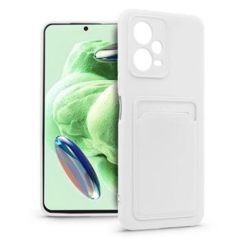 Xiaomi Redmi Note 12 5G/Poco X5 5G szilikon hátlap kártyatartóval - Card Case - fehér kép