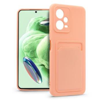 Xiaomi Redmi Note 12 5G/Poco X5 5G szilikon hátlap kártyatartóval - Card Case - rózsaszín kép