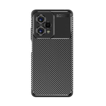 Xiaomi Redmi Note 12 5G / Poco X5 5G, Szilikon tok, közepesen ütésálló, légpárnás sarok, karbon minta, fekete kép