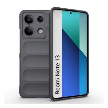 Xiaomi Redmi Note 13 4G, Szilikon tok, közepesen ütésálló, 3D minta, sötétszürke kép