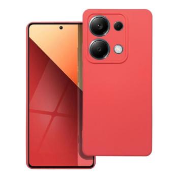 Xiaomi Redmi Note 13 Pro 4G szilikon tok, matt, velúr belső, piros / barack, Silicone kép