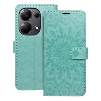 Xiaomi Redmi Note 13 Pro 4G telefon tok, könyvtok, oldalra nyíló tok, mágnesesen záródó, zöld, mandala, Forcell Mezzo kép
