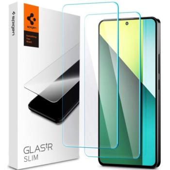 Xiaomi Redmi Note 13 Pro 5G / Poco X6 5G, Kijelzővédő fólia, (az íves részre NEM hajlik rá!), Tempered Glass (edzett üveg), Spigen Glastr Slim, Clear, 2 db / csomag kép