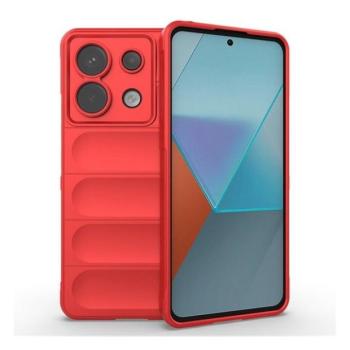 Xiaomi Redmi Note 13 Pro 5G / Poco X6 5G, Szilikon tok, közepesen ütésálló, 3D minta, piros kép