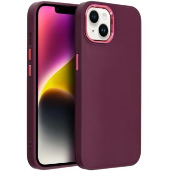 Xiaomi Redmi Note 13 Pro 5G / Poco X6 5G, Szilikon tok, közepesen ütésálló, fémhatású kamera keret, Frame Case, lila kép