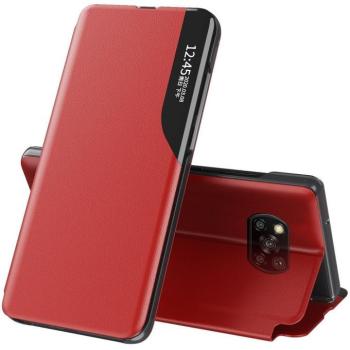 Xiaomi Redmi Note 14 5G (Global), Oldalra nyíló tok, stand, hívás mutatóval, Wooze FashionBook, piros kép