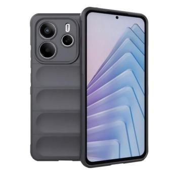 Xiaomi Redmi Note 14 5G (Global), Szilikon tok, közepesen ütésálló, 3D minta, sötétszürke kép