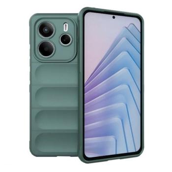 Xiaomi Redmi Note 14 5G (Global), Szilikon tok, közepesen ütésálló, 3D minta, sötétzöld kép