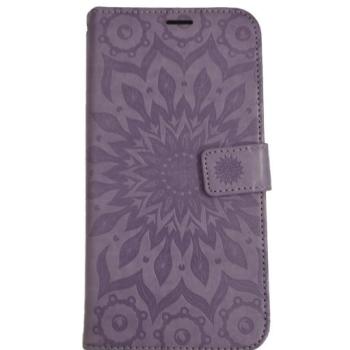 Xiaomi Redmi Note 14 5G telefon tok, könyvtok, oldalra nyíló tok, mágnesesen záródó, lila, mandala, Mezzo kép