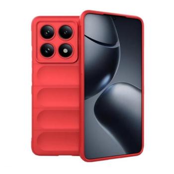 Xiaomi Redmi Note 14 Pro 5G (Global) / Poco X7, Szilikon tok, közepesen ütésálló, 3D minta, piros kép