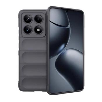 Xiaomi Redmi Note 14 Pro 5G (Global) / Poco X7, Szilikon tok, közepesen ütésálló, 3D minta, sötétszürke kép