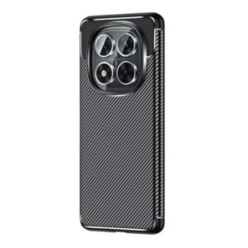 Xiaomi Redmi Note 14 Pro 5G (Global) / Poco X7, Szilikon tok, közepesen ütésálló, légpárnás sarok, karbon minta, fekete kép