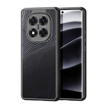 Xiaomi Redmi Note 14 Pro Plus 5G (Global), Műanyag hátlap védőtok + szilikon keret, hullám minta, Dux Ducis Aimo, áttetsző/fekete kép