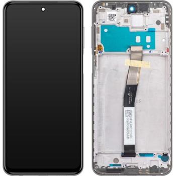 Xiaomi Redmi Note 9S kompatibilis LCD modul kerettel, OEM jellegű, fehér kép