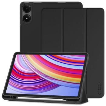 Xiaomi Redmi Pad Pro (12.1) / Redmi Pad Pro 5G (12.1), mappa tok, közepesen ütésálló, érintőceruza tartó, érintőceruza nélkül, Trifold, TP SC Pen Holder, fekete kép