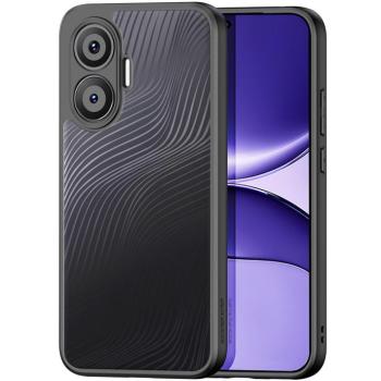 Xiaomi Redmi Turbo 4 Pro / Poco F7, Műanyag hátlap védőtok + szilikon keret, hullám minta, Dux Ducis Aimo, áttetsző/fekete kép