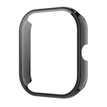 Xiaomi Redmi Watch 4, Műanyag védőkeret, kijelzővédő üveggel, közepesen ütésálló, szíj nélkül, fekete kép