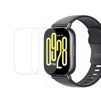 Xiaomi Redmi Watch 5 Active, Kijelzővédő fólia, ütésálló fólia (az íves részre nem hajlik rá!), Tempered Glass (edzett üveg), Clear, 2 db / csomag kép