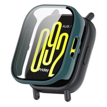 Xiaomi Redmi Watch 5 Active, Műanyag védőkeret, kijelzővédő üveggel, közepesen ütésálló, szíj nélkül, sötétzöld kép